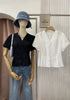 Puff Sleeves V-neck Casual Embroidered Tops